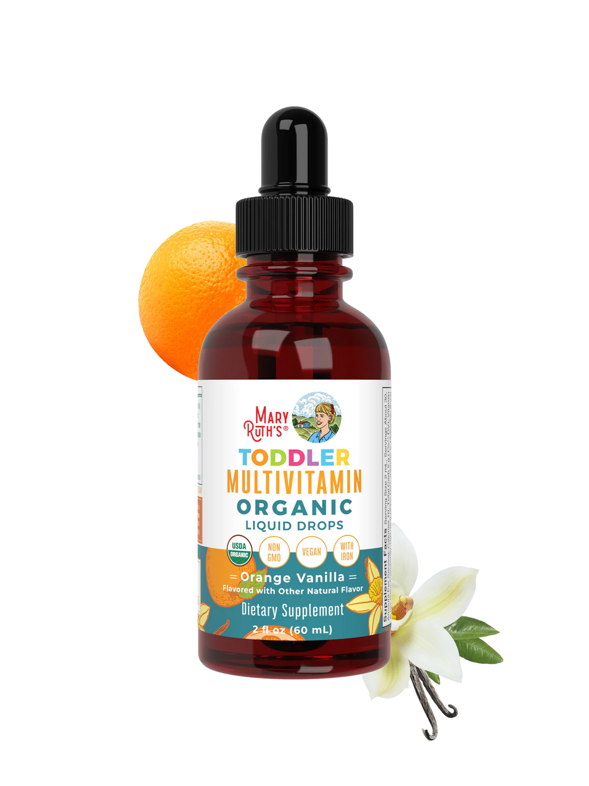 Organic Toddler Multivitamin Liquid Drops With Iron