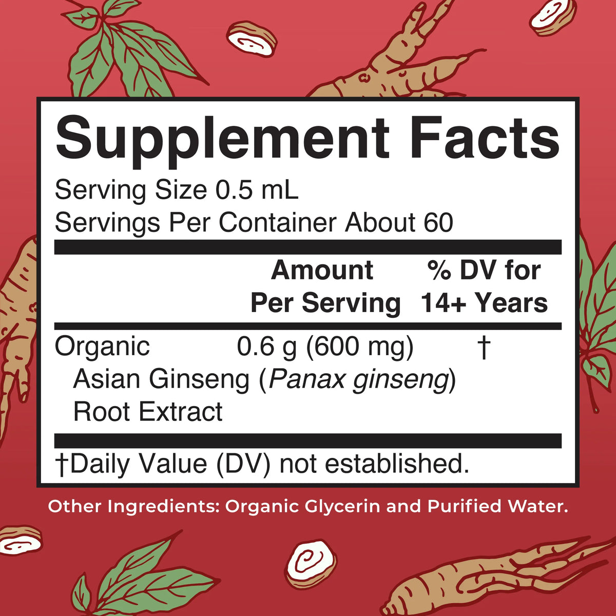 Asian Ginseng Drops, Org, 1 oz