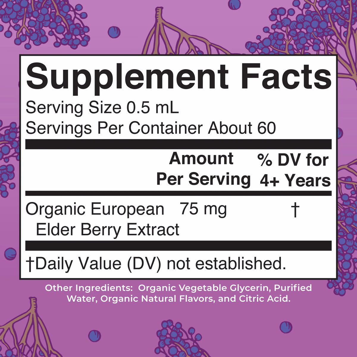 Organic Kids Elderberry Liquid Drops