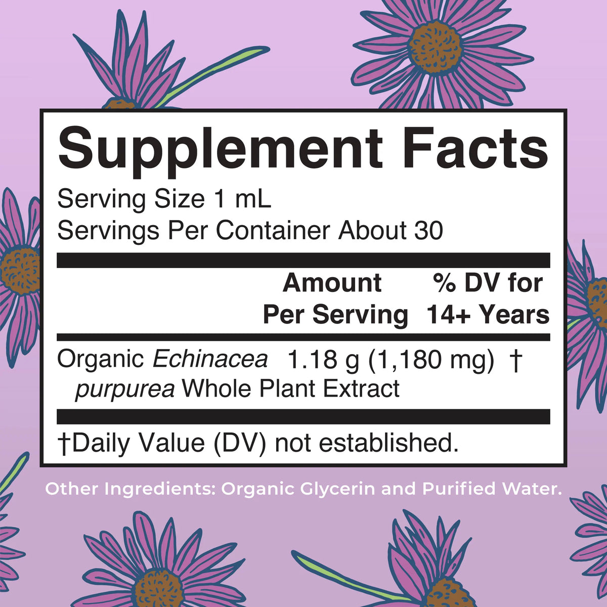 Organic Echinacea Purpurea Herbal Liquid Drops
